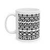 Ceramic Mug — Minimal Black Tribal Pattern with Hidden Message Side Text