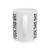 Ceramic Mug — Minimal Black Tribal Pattern with Hidden Message Side Text